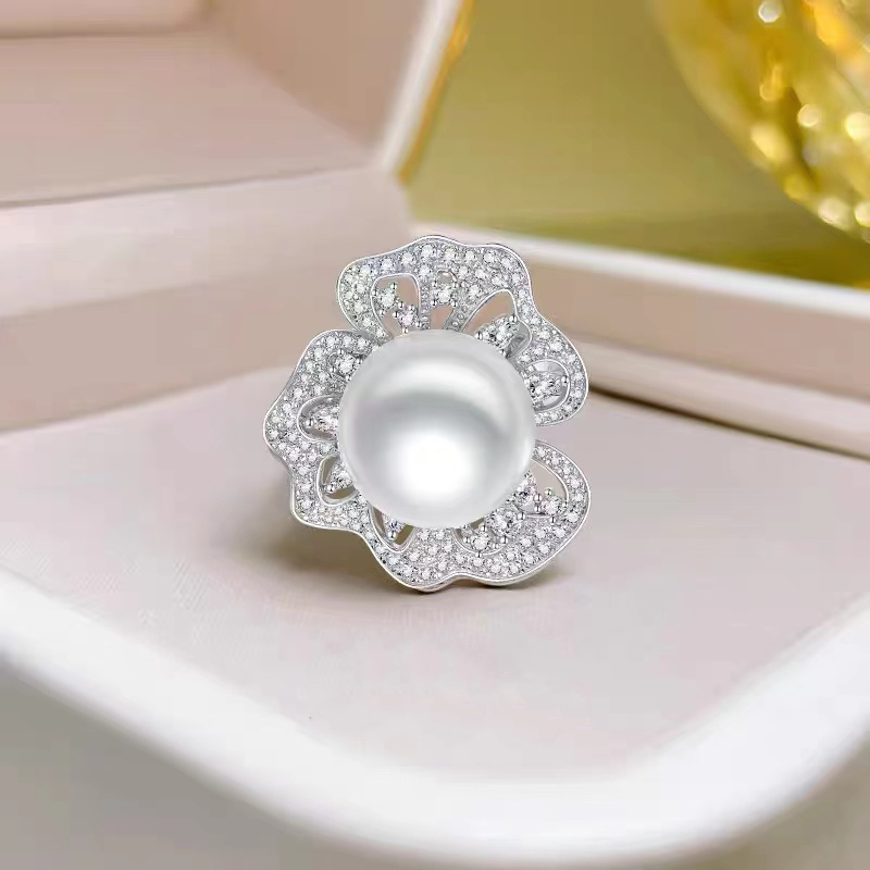 时尚白色大珍珠戒指 RTB013