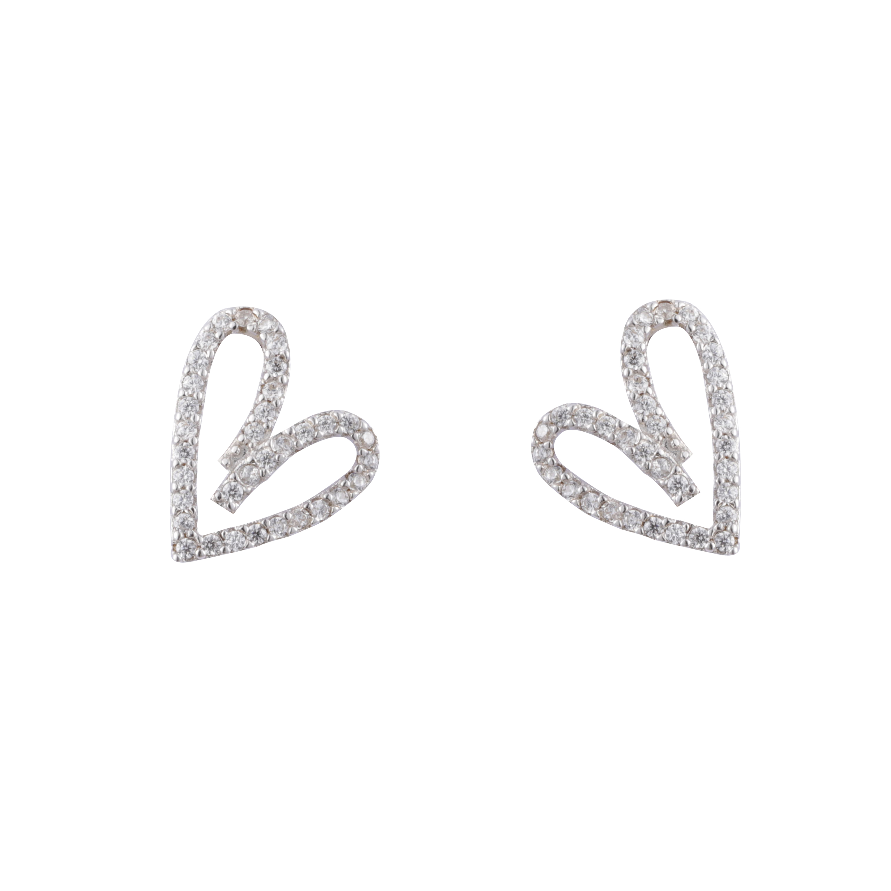心形全方晶锆石装饰耳环出厂价