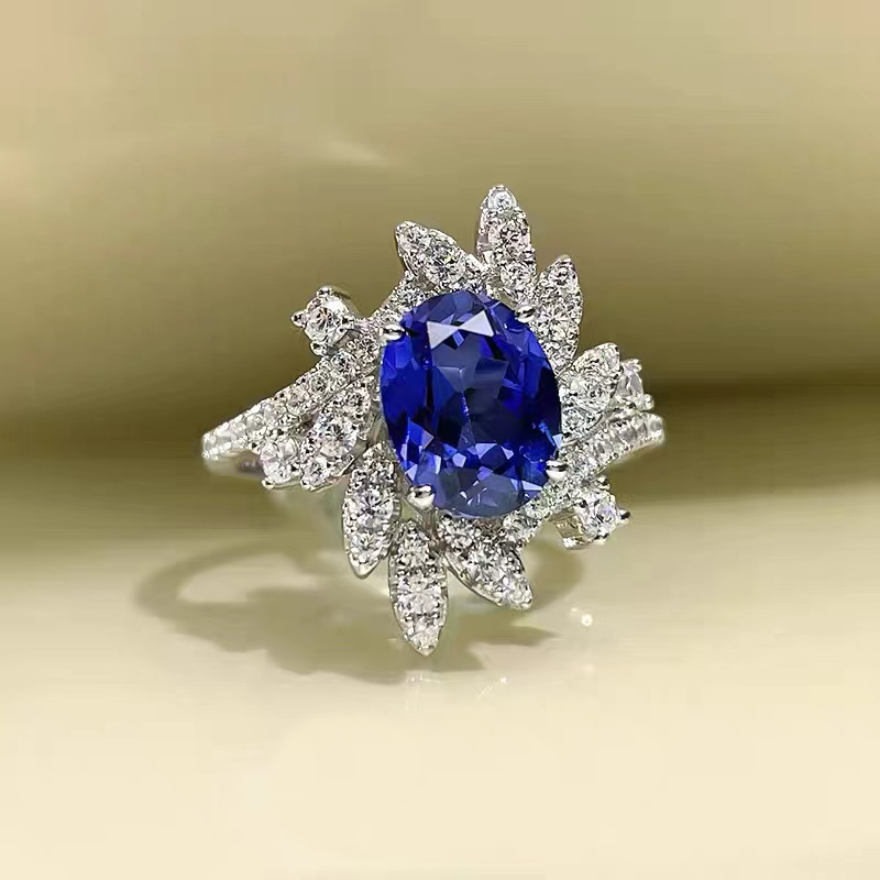 精致蓝色宝石戒指 RTB062