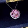 超闪圆形粉色宝石项链NTB015