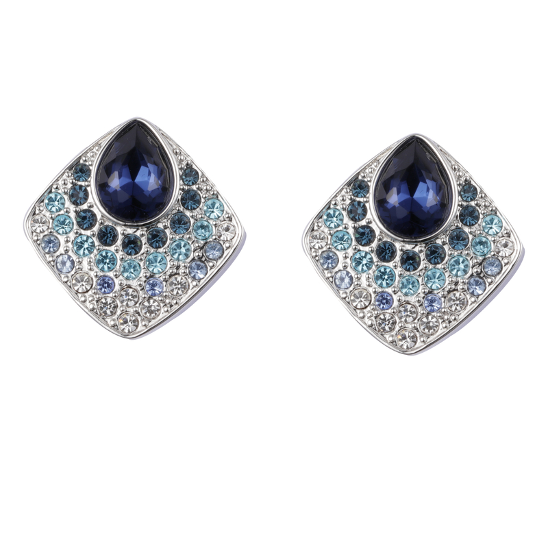方形方晶锆石水晶装饰时尚耳环