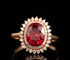 红色大宝石戒指带镶钻 RTB120