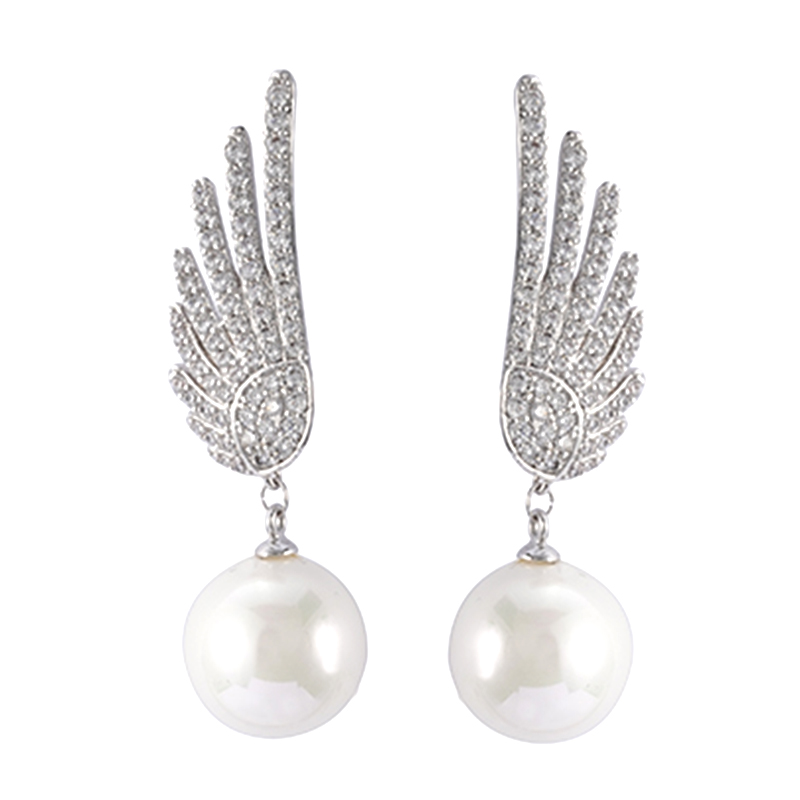 天使之翼方晶锆石和珍珠耳环 2.92-3.48 美元