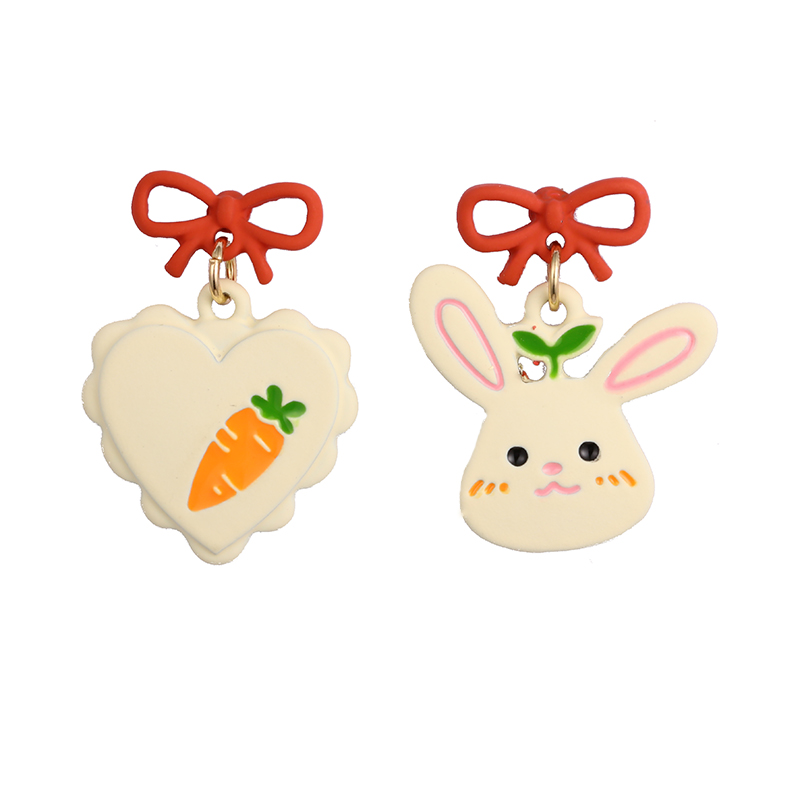 兔子和胡萝卜多色耳环$1.1~1.6